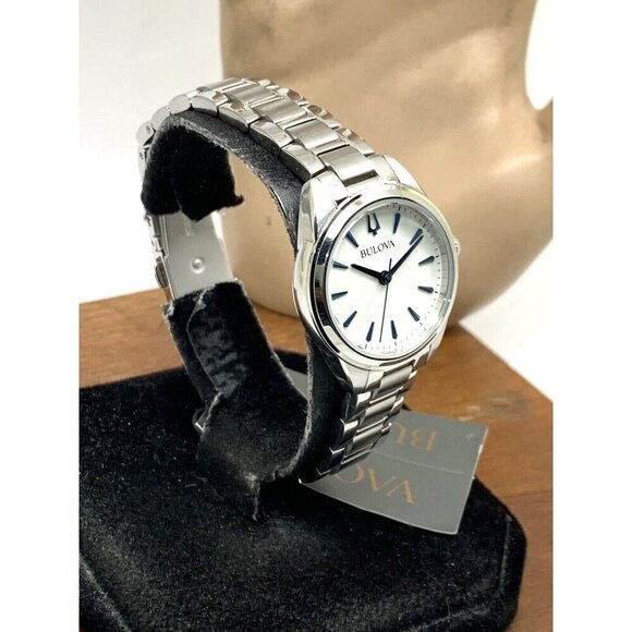 Bulova Women's Watch 96L285 Quartz White Blue Dial Silver Stainless Stee… - Picture 13 of 13
